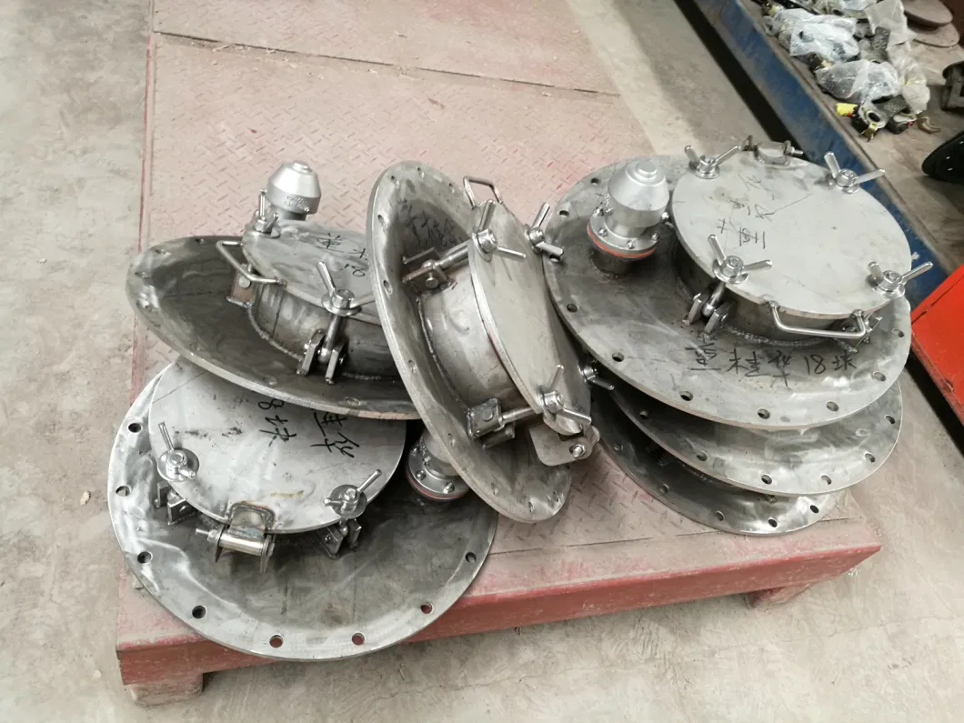 SS304, SS316L Stainless Steel Manhole Cover for Sulfuric Acid Tank, Dust Tank, Chemical Tanker Truck