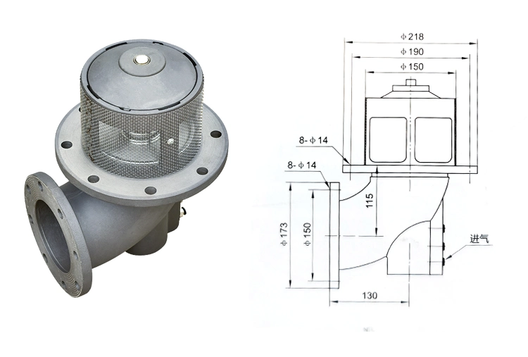 4′′ Aluminum Alloy Round Flange Emergency Shut-off Valve for Oil Tank Trucks